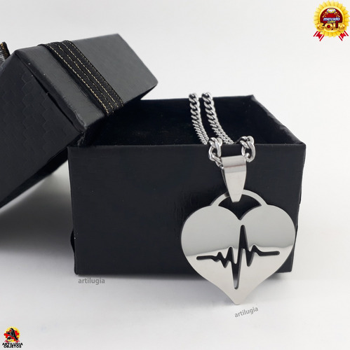 Dije Collar Corazon Electrocardiograma Medicina Collar 60mod