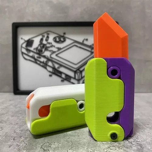 2 Piezas Cuchillo De Plástico Con Juguete Fidget Impreso En