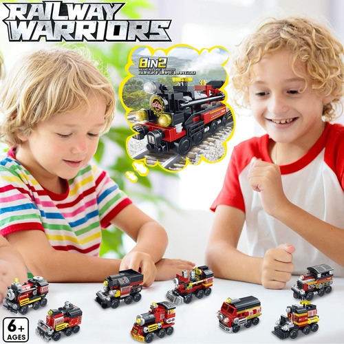 Juguetes De Bloques Tren Transformador Marca Xyz Modelo 8 En Personaje Color