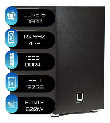 Computador Gamer Completo, I5-3470, 16GB, 240GB, RX 550