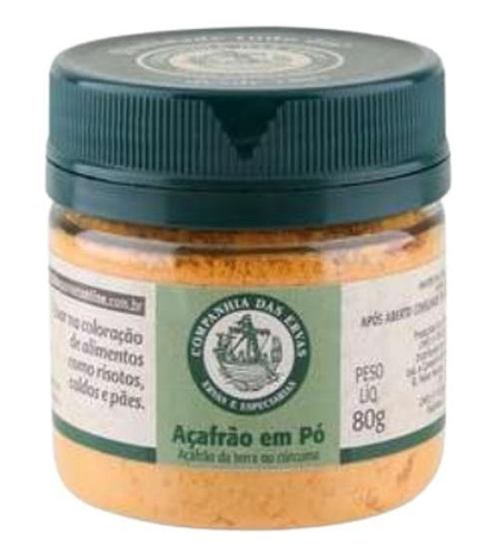 Kit 6x: Açafrão Em Pó Companhia Das Ervas 80g