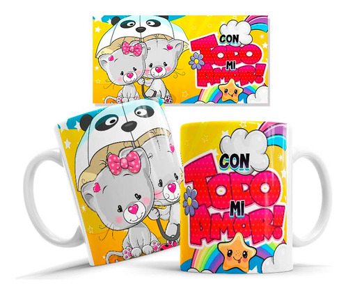 Taza De Ceramica, Gatitos, Tierno, Con Todo Mi Amor, 11oz