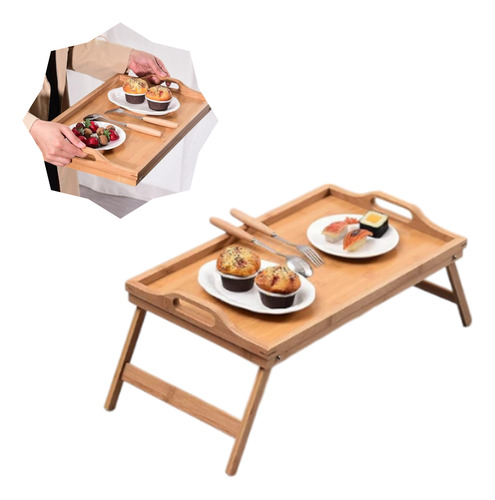 Bandeja Mesa Plegable Sillon Cama Desayuno Bamboo Escritorio