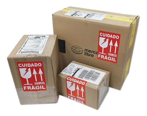 Imagen 2 de 9 de 1500 Etiquetas Frágil Cuidado Autoadherible 4x6 En Rollo C1