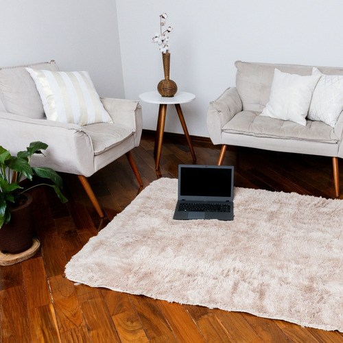 Alfombra de salón Luxury Furry, 200 x 240 cm, color beige