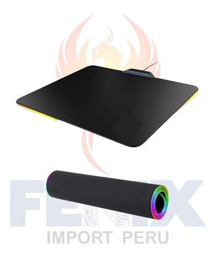 Mouse Pad Rgb Luces Led Gaming Iluminado Microfibra 2535