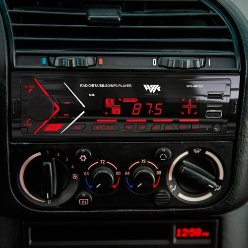 Som Automotivo Bt Usb Sd Card Rádio Fm App Iluminação 7cor H