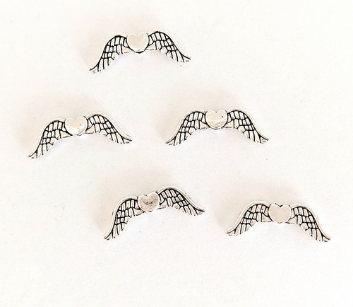 100 Dijes Alitas Angel Pasantes Bautismo 2 Cm X 0,8 Cm