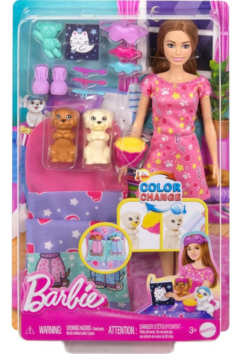 Barbie Festa Do Pijama Com Cachorrinhos Mattel Hxn01