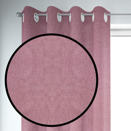 Set De Cortinas Blackout 2 Paños De 140 X 220 Cm Rosa