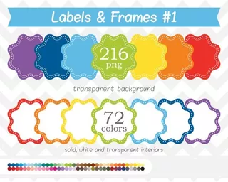 Kit Imprimible Labels Y Frames Multicolor 7 Imagenes Clipart