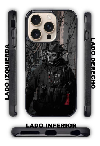 Funda Antigolpes Para Iphone Y Otros Ghost Call Of Duty No.3 Negro Iphone 13 Pro