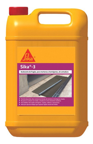 Acelerante De Fragüe Sika 3 Bidon 2kg Morteros Hormigones