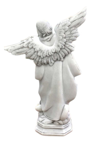 Imagem São Miguel Arcanjo 30cm Mármore Branco Anjo Guerreiro
