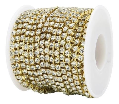 Strass Ss12 En Cadena Rollo De 10 Yardas Cristal Y Tornasol