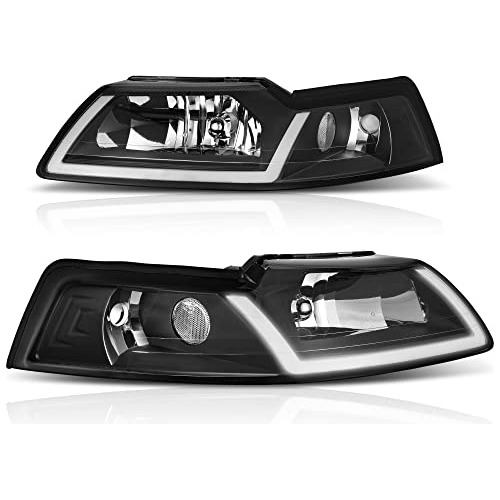 Conjunto De Faros Led Drl Compatibles Ford Mustang 1999...