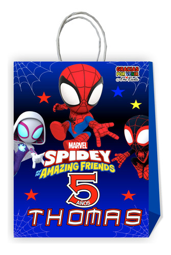 10 Bolsas Cumpleaños Personalizadas Spiderman #d3