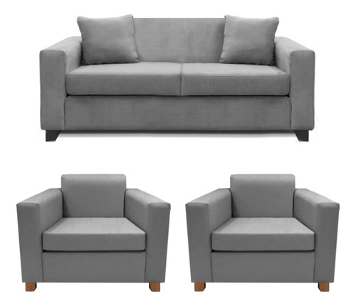 Combo Sillon Sofa 2 Cuerpos + 2 De 1 Cuerpo Pana Antimanchas