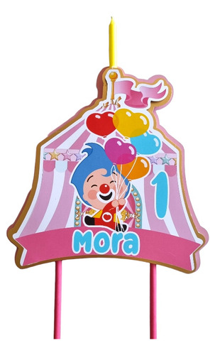 Topper Vela Plim Plim Niña.personalizado 