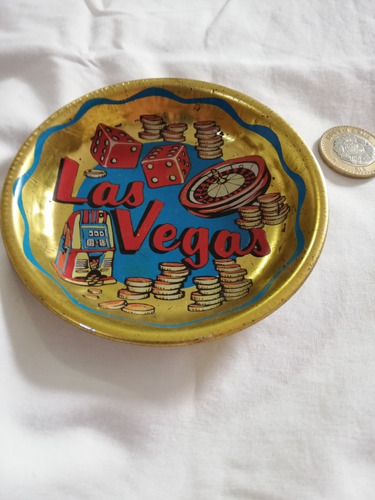 Vintage Charolita Botanero Las Vegas Lámina Ruleta Dados