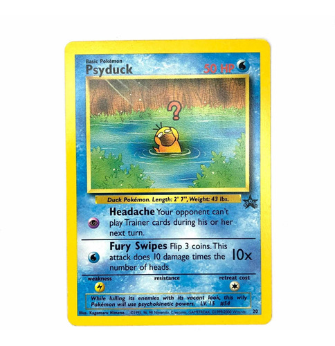 Psyduck 20 - Carta Original Pokémon Wizards Black Star Promo