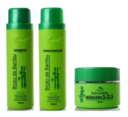 Kit Shampoo, Condicionador E Mascara Broto De Bambu S.o.s