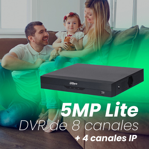 Kit Cronos Dvr Dahua Xvr5108hs-i3-500 8 Canales 5mp Lite Wizsense Con Ia +hdd 500gb H.265+ 8 Canales Hdcvi+4 Ip Hasta 12 Canales Ip 1 Canal De Reconocimiento Facial Smd Plus Xvr5108hs Protección Cctv