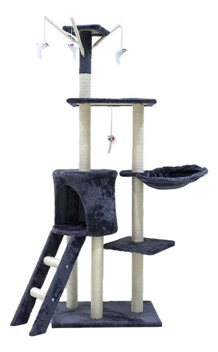 Imagen 2 de 2 de Rascador Torre Con Accesorios 1.4 Mt. Para Gatos Petlandia