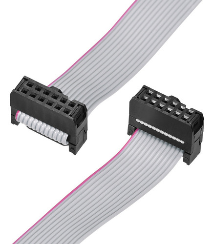 Cable Plano Flexible Idc 12 Pin Conector Fc/fc Tipo A Gris