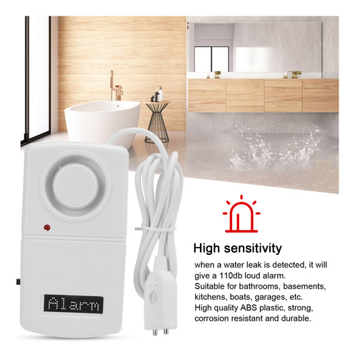 Alarme De Nível De Água 110db Detector De Vazamento De Inund
