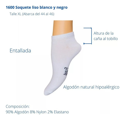 Imagen 3 de 7 de Pack X3 Soquete Corto Xl Hombre Floyd Art. 1600 Talle 44/46