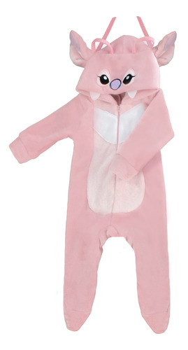 Disney Stitch Mameluco Angel Polar Rosa Niña 84104