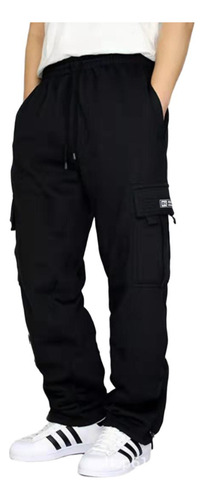 Pantalones Deportivos Y De Ocio Con Puños De Felpa, Múltiple