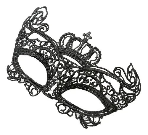 comprar Antifaces Tela Encaje Sexys Antifaz Venecianos X 1 Cotillon Color Corona Negro