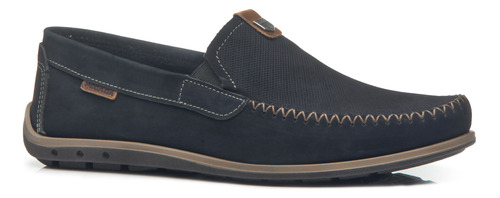 Mocassim Pegada Masculino Em Couro Marinho 141603-09