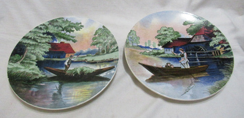 Par Platos Decorativos Paisajes Porcelana Villeroy & Boch