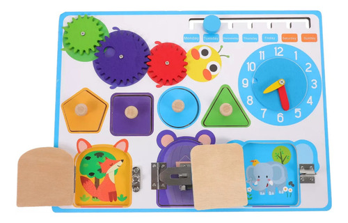 Tabuleiro Sensorial Fechadura Engrenagem Relogio Calendario