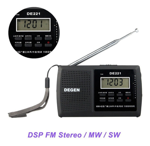 Rádio Receptor Degen De221 Am/fm Stéreo/sw Multibanda