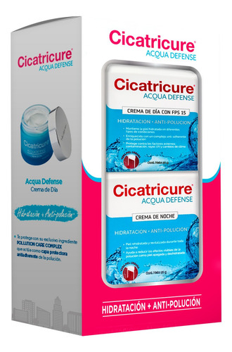 Pack Cicatricure Acqua Defense Noche 50g Y Día 50g.