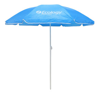 Sombrilla Parasol De Playa Ecology Weekend 1.80m Color Azul Claro Diseño De La Tela Liso