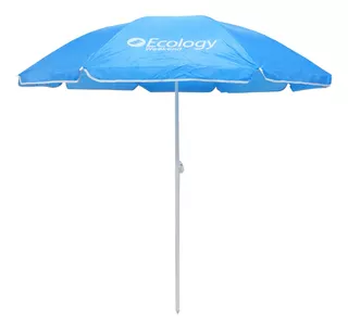 Sombrilla Parasol De Playa Ecology Weekend 1.80m Color Azul Claro Diseño De La Tela Liso