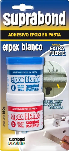 Adhesivo Epoxi Erpox Blanco Pasta Suprabond Sanitario Bachas