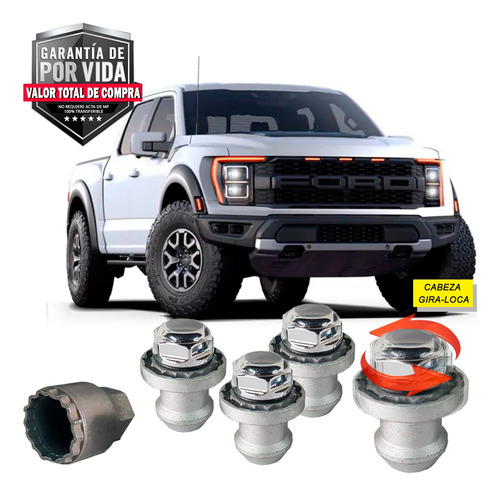 Tuercas Seguridad 14 X 1.5 Mm Ford Raptor Galaxylock Dch7m