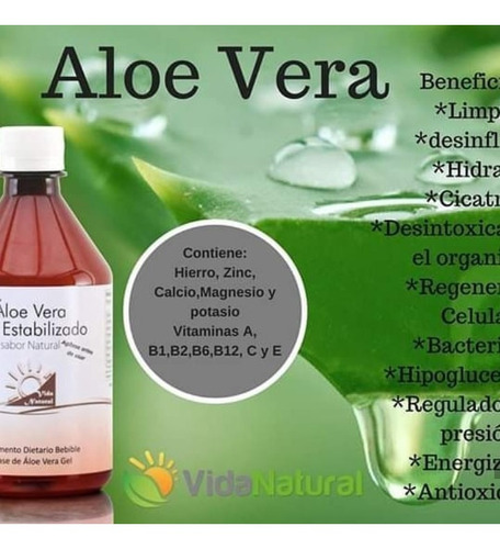 Aloe Vera Gel Estabilizado De Vida Natural!