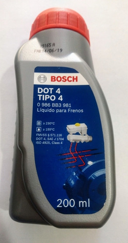 Liquido De Frenos Bosch Dot 4 Motos 200ml En Rpmotos!!!