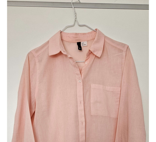 Camisa H&m Rosa T. M - 100% Algodon