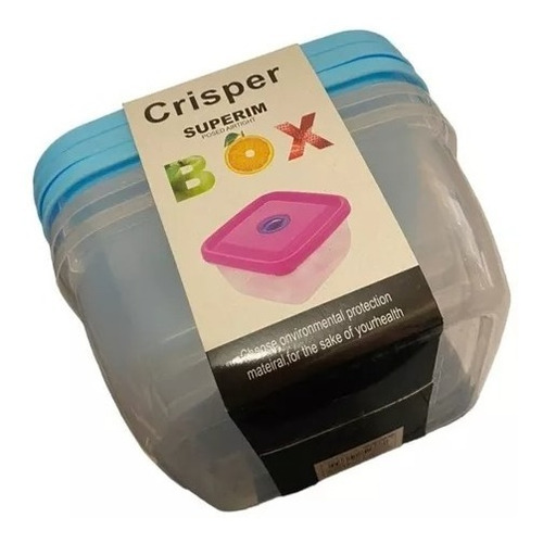 Set De 03 Envases Organizador Comida 16x16x8