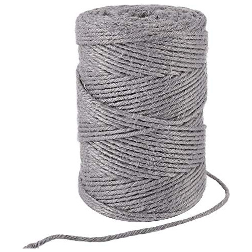 Grey Jute Twine, 328 Feet 3mm Thick Twine Rope For Gift...
