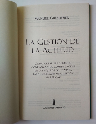 La Gestión De La Actitud - Manuel Giraudier (Usado)