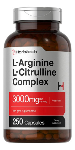 Complejo L-arginina L-citrulina 3000 Mg 250 Cápsulas